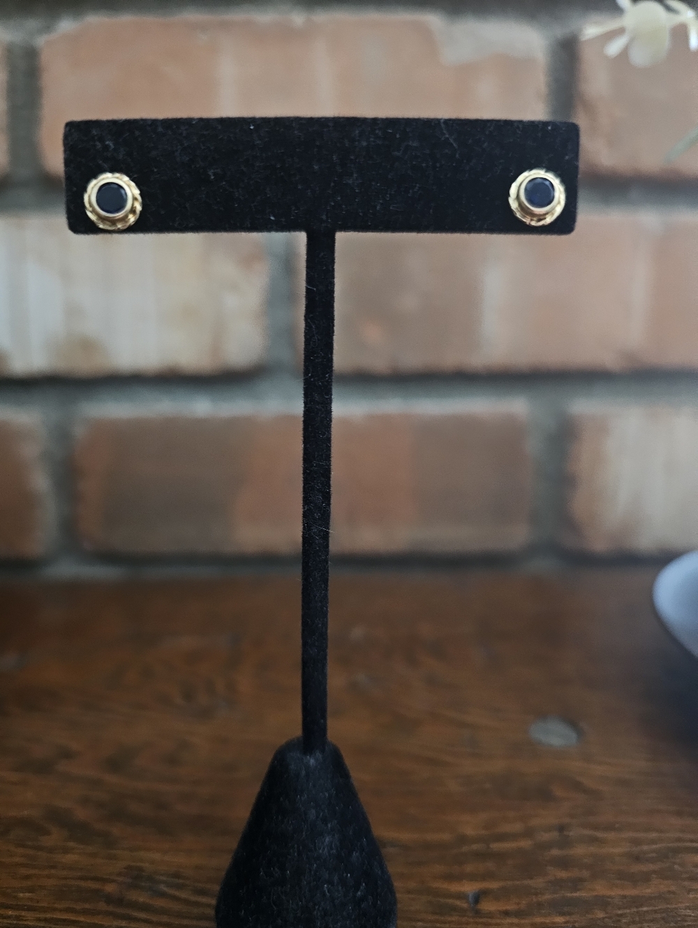 14KT Yellow Gold & Lab-Created Blue Sapphire Earring Studs